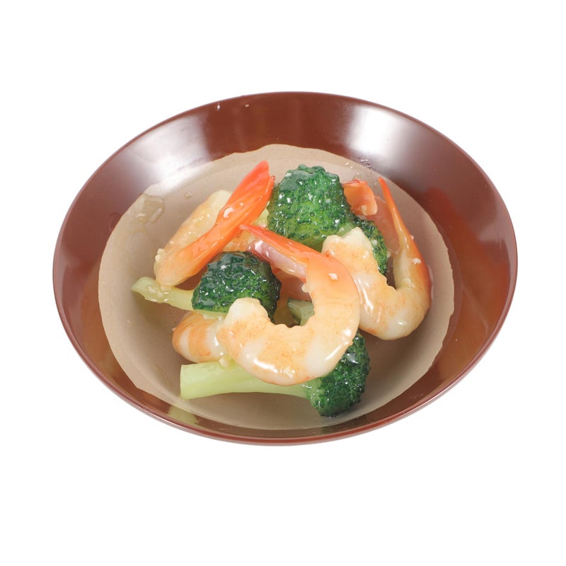 Lifelike Artificial Shrimp And Broccoli Food Model For Display Decor Photography - Image 2