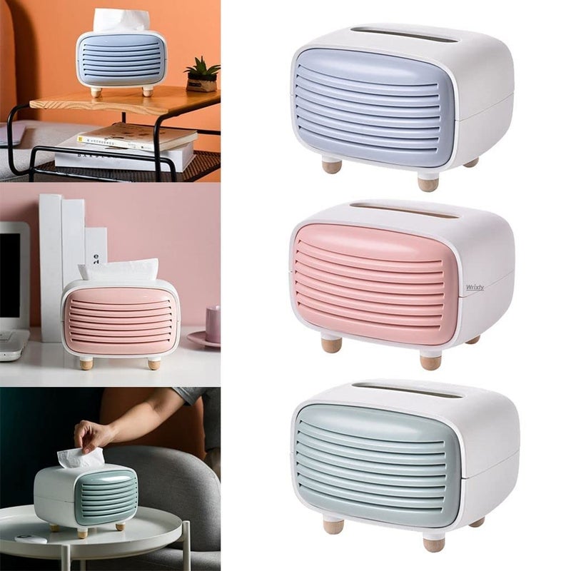 Wrixty Retro Radiator Tissue Box Holder Paper Towel Dispenser Organizer Paper Napkin Holder Case for Office Living Room BedroomCarHotel Night Stand Desk Multi Color - Image 2