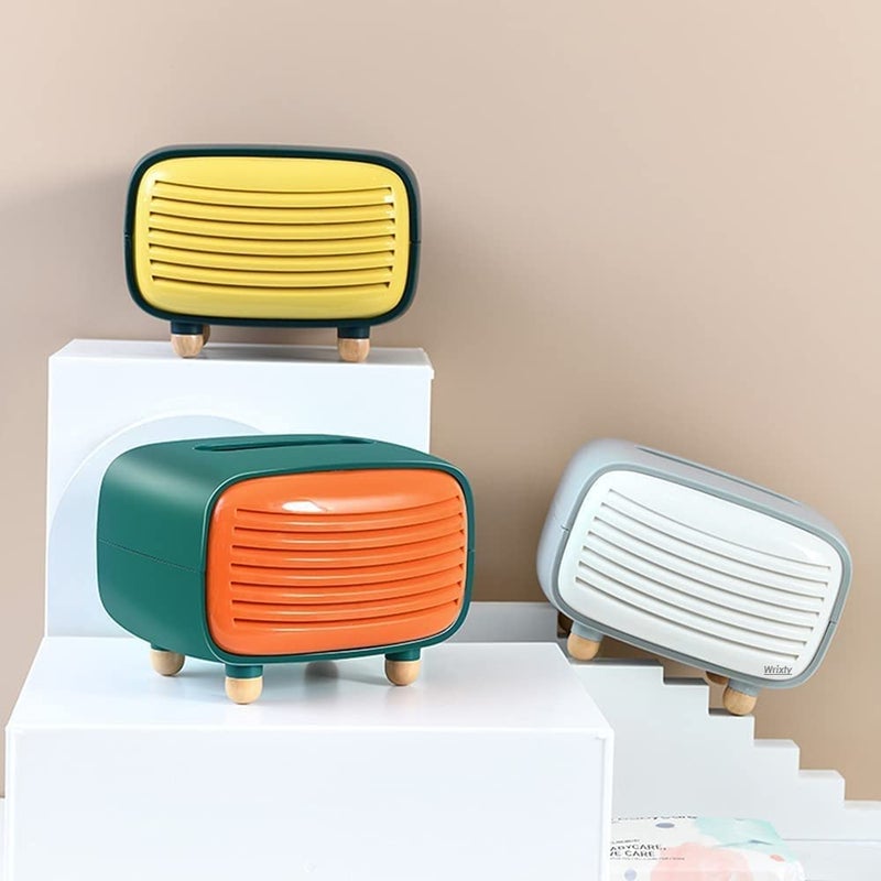 Wrixty Retro Radiator Tissue Box Holder Paper Towel Dispenser Organizer Paper Napkin Holder Case for Office Living Room BedroomCarHotel Night Stand Desk Multi Color - Image 5