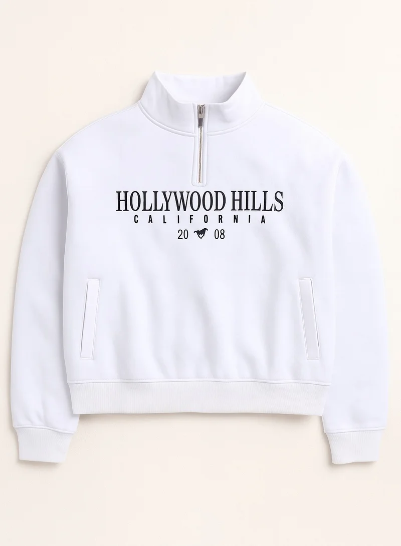 victor and jane Half-Zip Pullover – “Hollywood Hills California” | 100% Cotton Fleece, 280 GSM