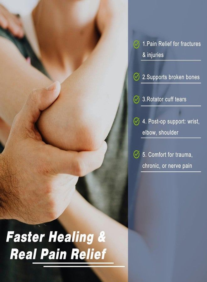 HKJD Arm Sling for Shoulder, Wrist, Elbow Injuries, Breathable and Adjustable Shoulder Immobilizer Sling for Men and Women with Thumb Loop, Support for Rotator Cuff Tear, Left or Right Arm - Image 2