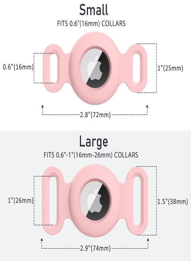 Meliya Airtag Dog Collar Holder for Apple Airtag Dog Tracker, 2 Pack GPS Tracking Accessories Anti-Lost Silicone Air Tag Holder Case for Pet Cat Dog Collars (White+Pink, Small) - Image 3