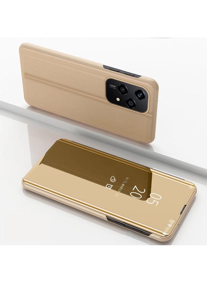 زبون جراب هاتف Honor 200 Lite Global مطلي بمرآة أفقية من الجلد مع حامل - Image 1