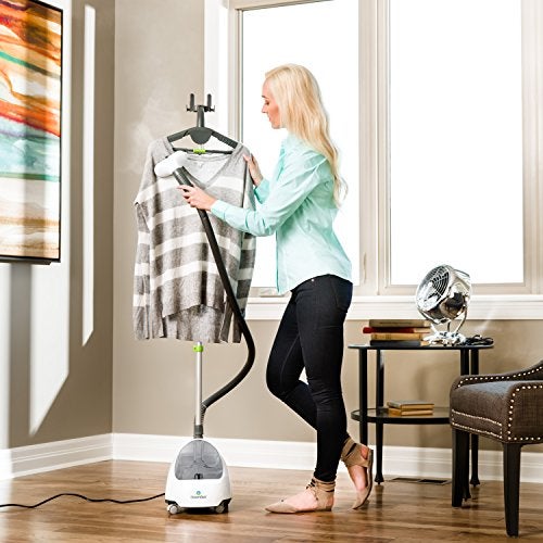 Steamfast SF-520 Full Size Fabric Steamer with Insulated Hose, Clothes Hanger, and Fabric Brush, Quick Heat-Up Time, 70-Ounce Water Tank, Chemical-Free Steam, Integrated Cord Wrap, White - Image 3