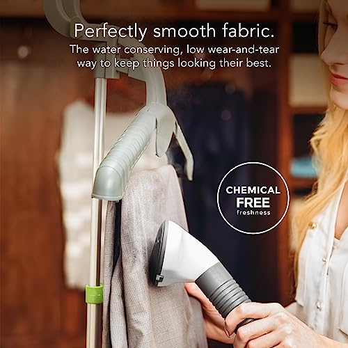 Steamfast SF-520 Full Size Fabric Steamer with Insulated Hose, Clothes Hanger, and Fabric Brush, Quick Heat-Up Time, 70-Ounce Water Tank, Chemical-Free Steam, Integrated Cord Wrap, White - Image 4