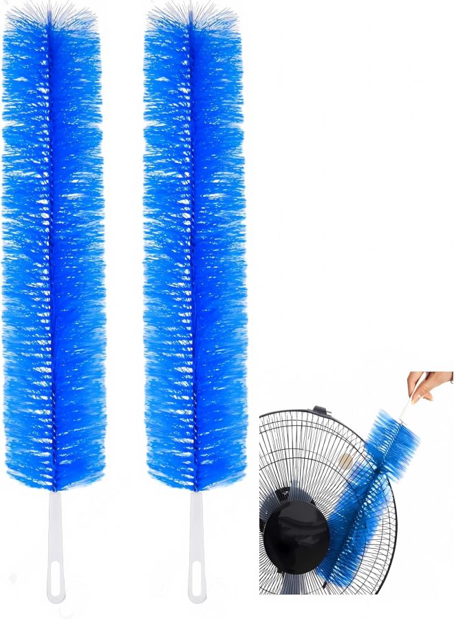 Microfiber dust removal fan cleaning brush Blue (2 pack), suitable for cleaning ceiling fans, exhaust vents, curtains, etc. - Image 1