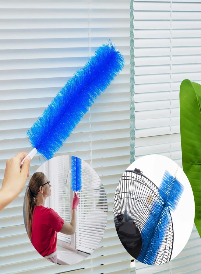 Microfiber dust removal fan cleaning brush Blue (2 pack), suitable for cleaning ceiling fans, exhaust vents, curtains, etc. - Image 4