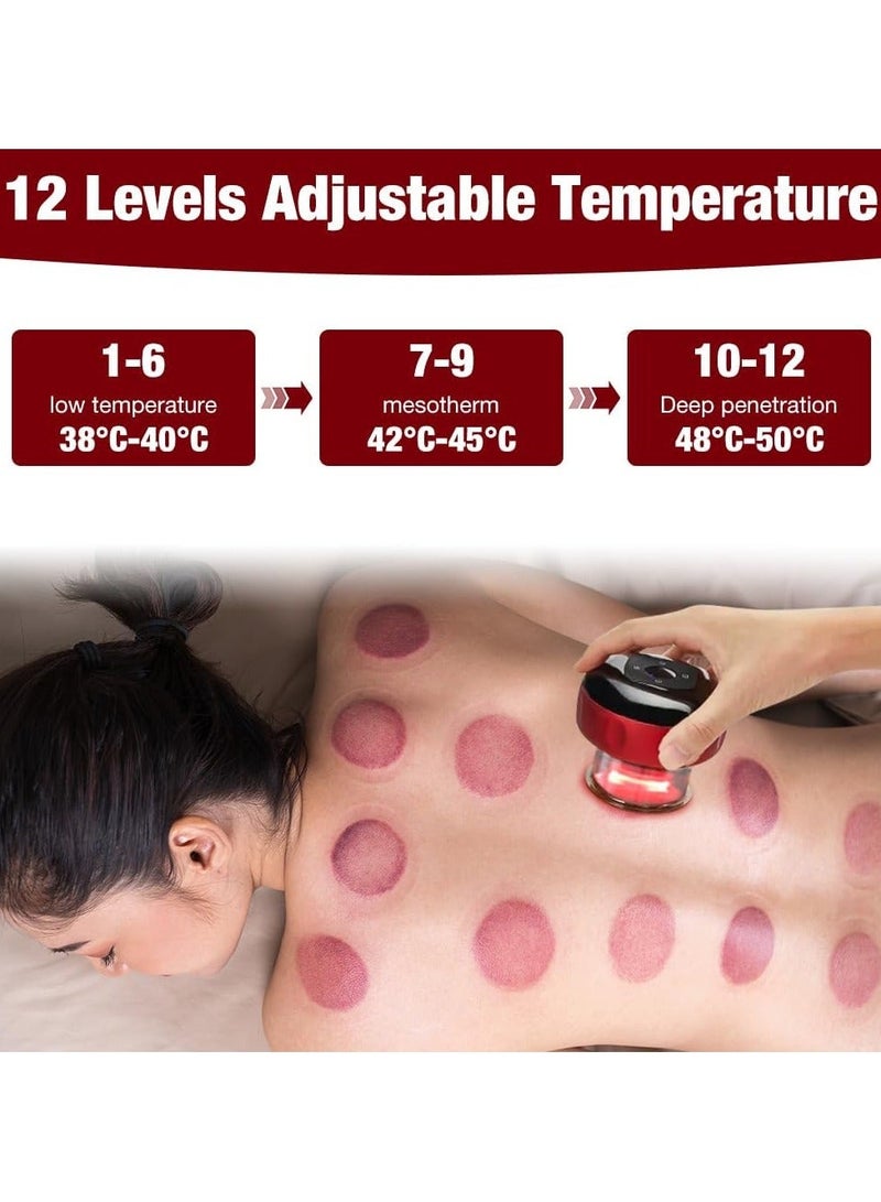CMGTYYD 5 in 1 Electric Cupping Set, Smart Vacuum Gua Sha Cupping Therapy Massager with 12 Levels Adjustable Temperatures and Remote Control for Back, Neck, Shoulders, Body and Legs ﻿ - Image 2