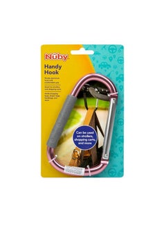 Nuby Large Handy Hook Carabiner Stroller Clip With Textured Soft Grip: Rose Gold  - Image 3