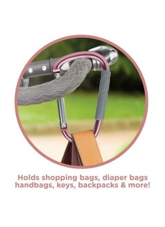 Nuby Large Handy Hook Carabiner Stroller Clip With Textured Soft Grip: Rose Gold  - Image 5