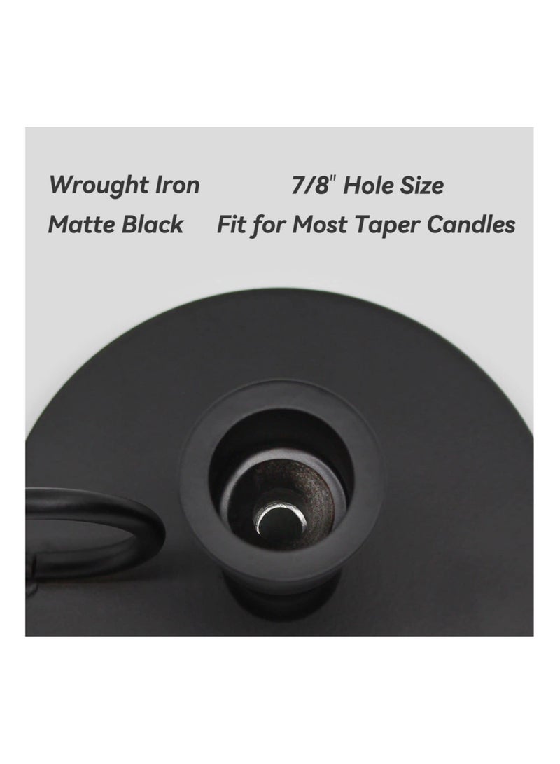 KASTWAVE حاملات الشموع السوداء غير اللامعة مجموعة من 2 لشمعات السخلة، حامل شموع ديكوري لحفلات الزفاف، والعشاء، والاحتفالات، يناسب شموع بسمك 3/4 بوصة و شموع LED (حامل شموع معدني) - Image 4