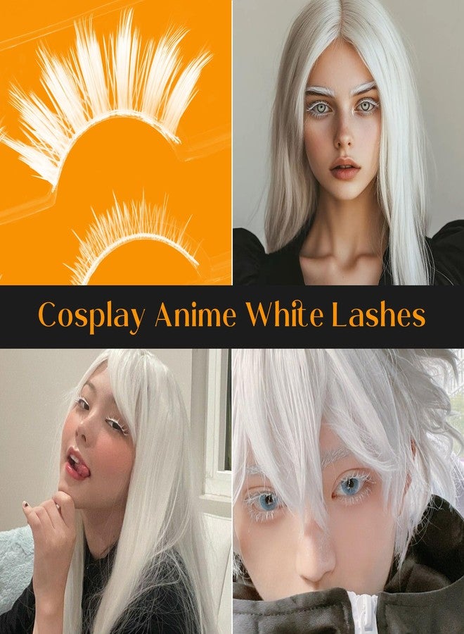 Natuhana White False Eyelashes Anime Natural 3D Individual Lash Clusters Cosplay Makeup Eye Lash Extension - Image 3
