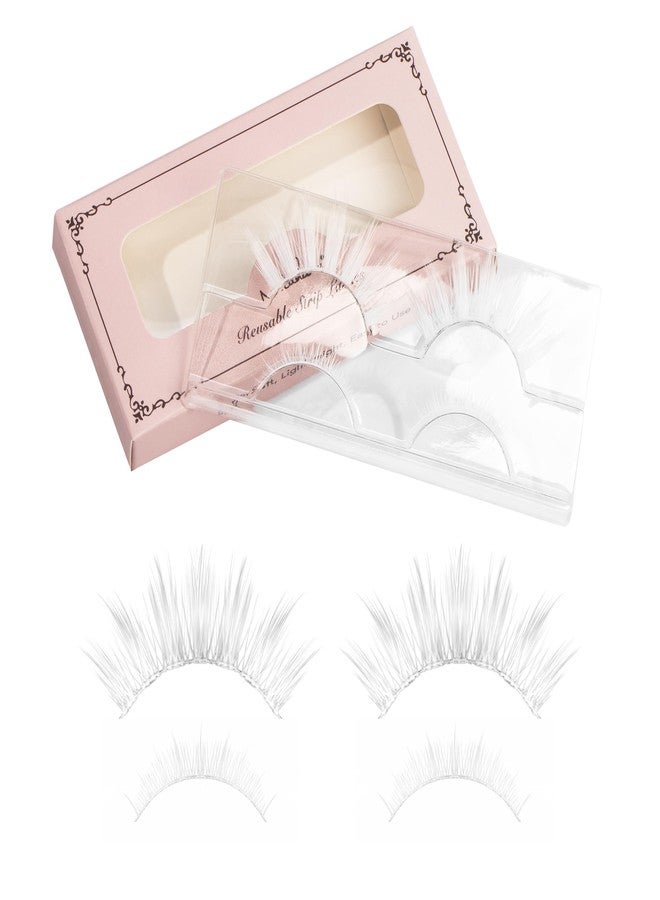 Natuhana White False Eyelashes Anime Natural 3D Individual Lash Clusters Cosplay Makeup Eye Lash Extension - Image 1