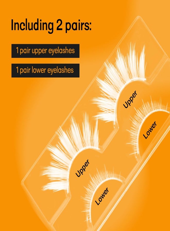 Natuhana White False Eyelashes Anime Natural 3D Individual Lash Clusters Cosplay Makeup Eye Lash Extension - Image 2