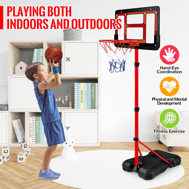 GMAOPHY Kids Basketball Hoop with Stand, Adjustable Basketball Set, Toddler Basketball Toys for Boys Age 3 4 5 6 7 8, Indoor Outdoor Backyard Sport Game Gifts - Image 2