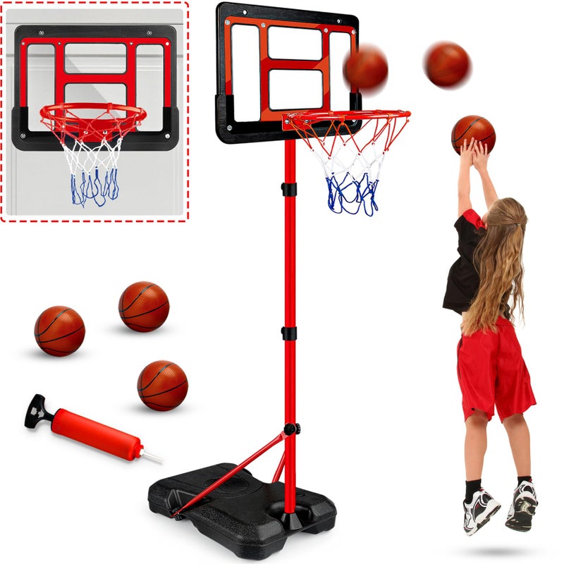 GMAOPHY Kids Basketball Hoop with Stand, Adjustable Basketball Set, Toddler Basketball Toys for Boys Age 3 4 5 6 7 8, Indoor Outdoor Backyard Sport Game Gifts - Image 1