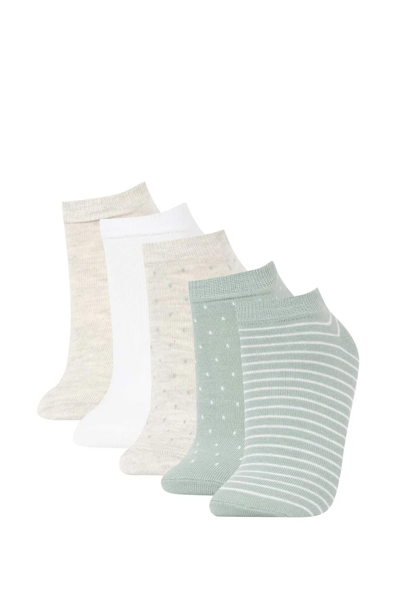 ديفاكتو Women 5 Pack Cotton Booties Socks