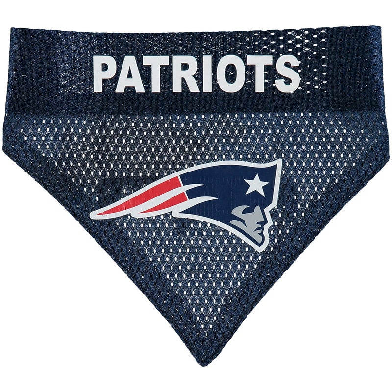 Pets First NFL DOG BANDANA - NEW ENGLAND PATRIOTS REVERSIBLE PET BANDANA. 2 Sided Sports Bandana with a PREMIUM Embroidery TEAM LOGO, Large/X-Large. - 2 Sizes & 32 NFL Teams available - Image 1
