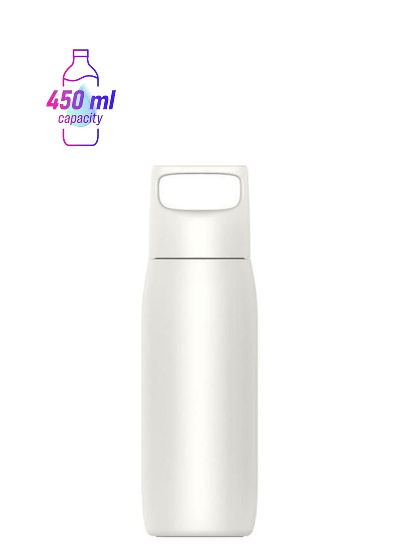 NIBEMINENT Smart Vacuum Insulation Water Bottle White 450ml - Image 1