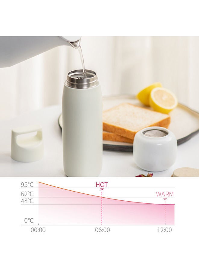NIBEMINENT Smart Vacuum Insulation Water Bottle White 450ml - Image 2