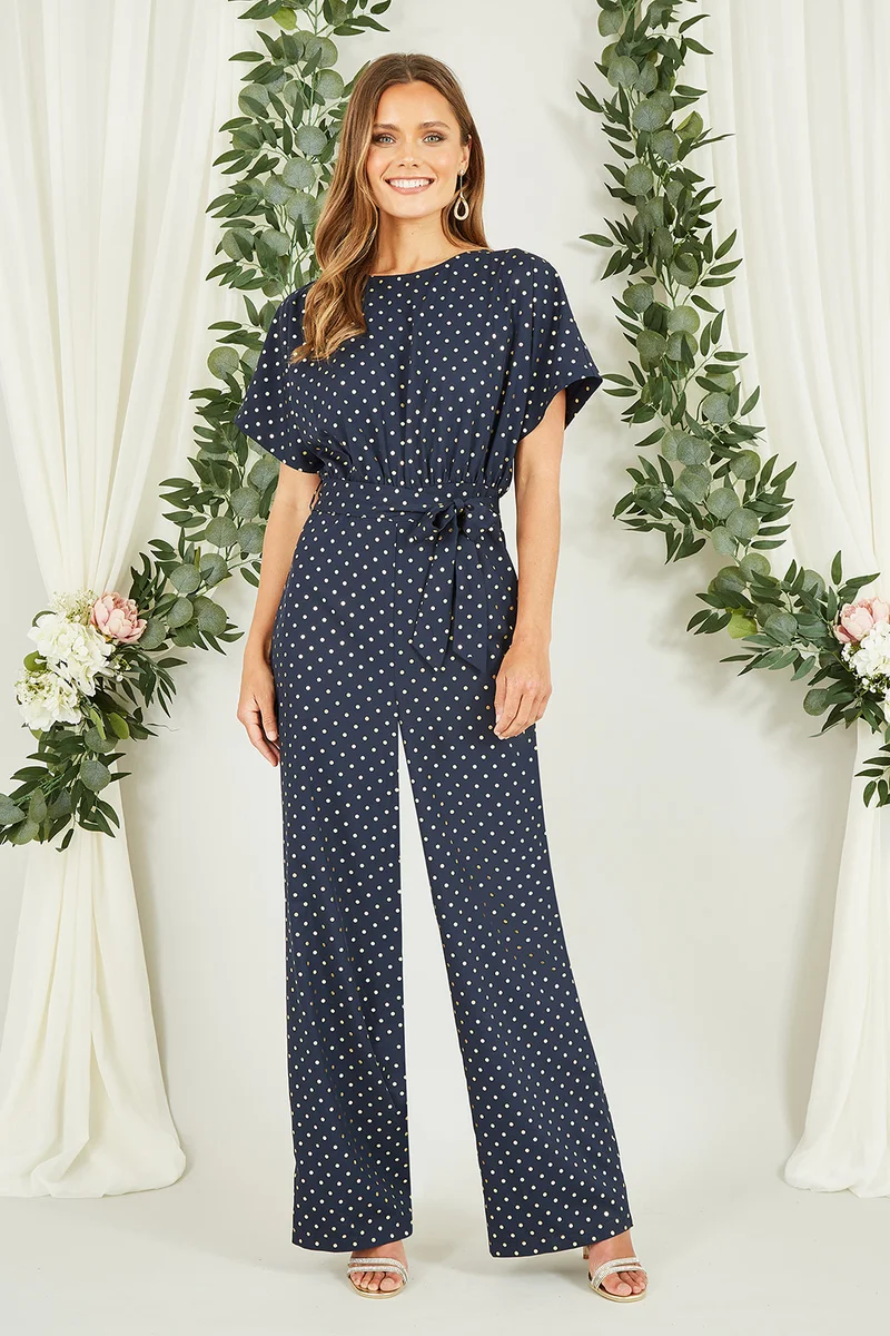 Yumi Navy Sparkle Velvet Relaxed Fit Top With Fluted Sleeves