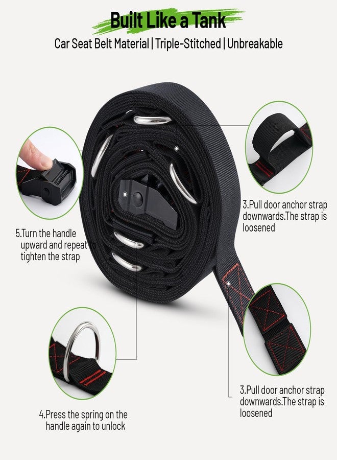 Slim Panda 11-Piece Door Anchor Strap for Resistance Bands - Complete Resistance Band Door Anchor System with 5 Stackable Bands - Home Gym for Full Body Strength Training - Fits up to 8FT - Image 3