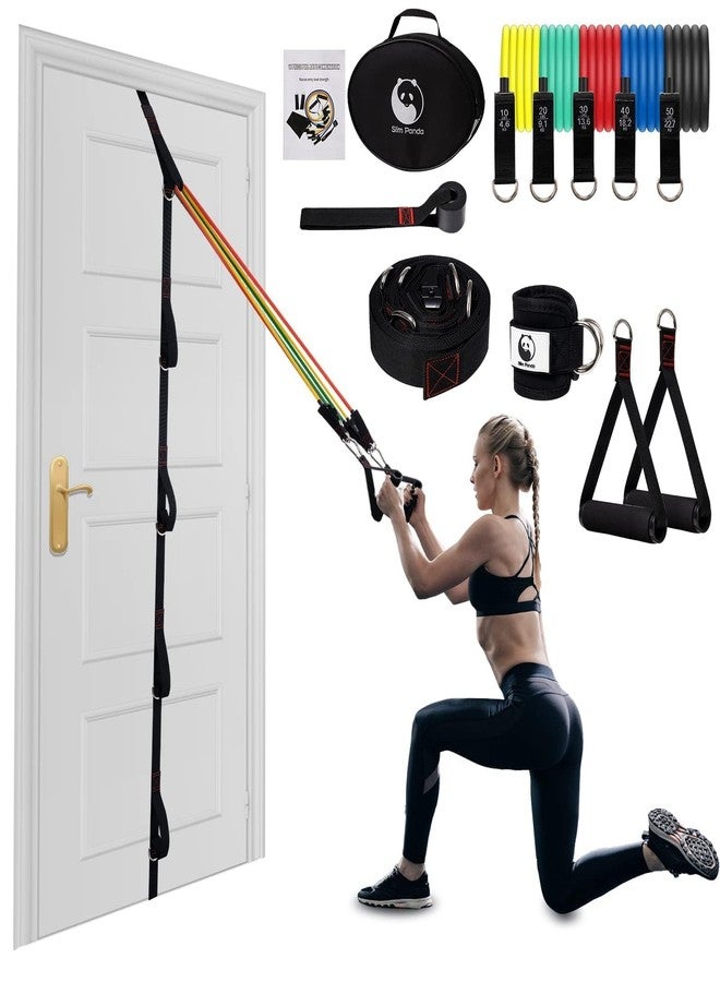 Slim Panda 11-Piece Door Anchor Strap for Resistance Bands - Complete Resistance Band Door Anchor System with 5 Stackable Bands - Home Gym for Full Body Strength Training - Fits up to 8FT - Image 1