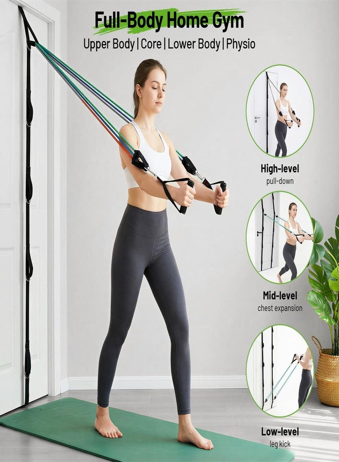 Slim Panda 11-Piece Door Anchor Strap for Resistance Bands - Complete Resistance Band Door Anchor System with 5 Stackable Bands - Home Gym for Full Body Strength Training - Fits up to 8FT - Image 4