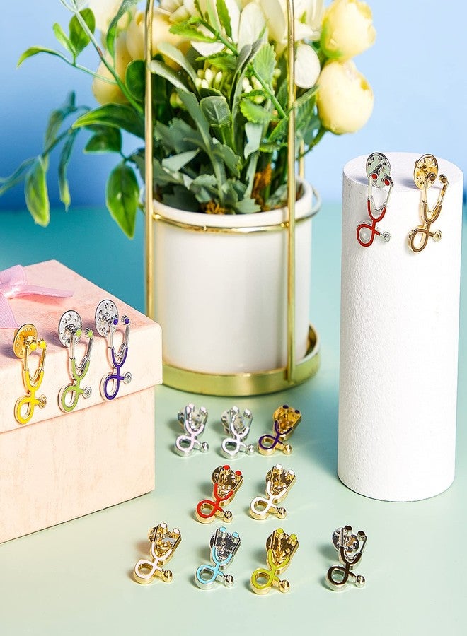 MTLEE Stethoscope Brooch Pins Nurse Week Gifts, Daisy Flower Enamel Lapel Pin Clothing Bags Decoration Brooch for Medical Doctor Nurse Graduation Presents, Assorted Colors(Stethoscope,30 Pieces) - Image 4