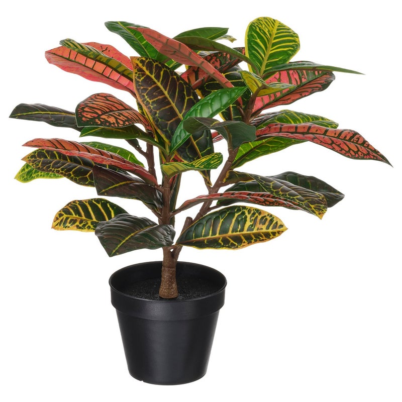 FEJKA Artificial Potted Plant with Colourful Leaves, Indoor/Outdoor, 12 cm Pot - Image 1