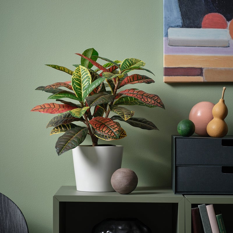 FEJKA Artificial Potted Plant with Colourful Leaves, Indoor/Outdoor, 12 cm Pot - Image 2