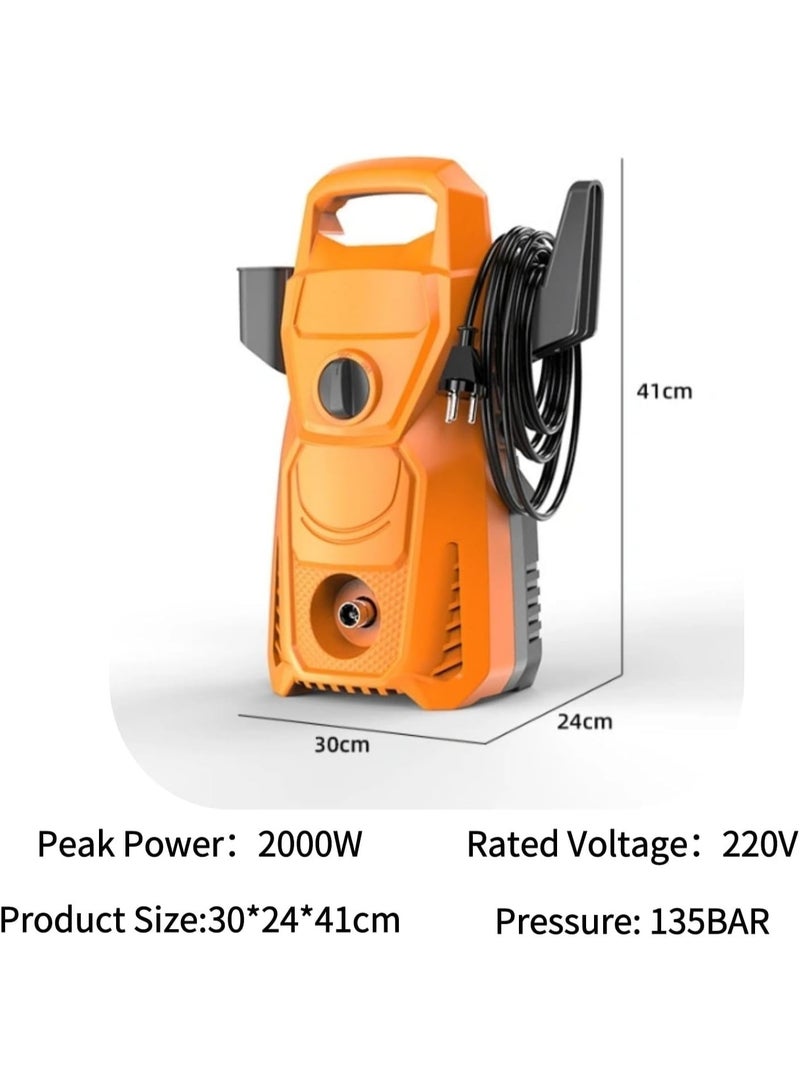 GearZone 2000 Watt 135 Bar Electric High Pressure Home Car Wash Machine, 10 Meters Hose with Accessories, Compact Design, Pressure Washer for Car - Image 2