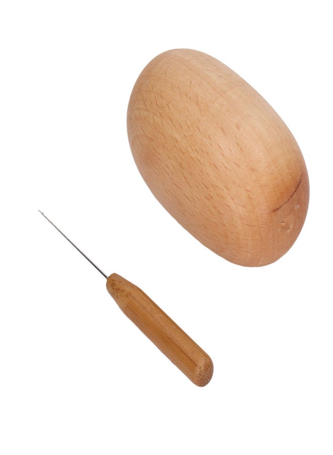 Darning Egg Pressure Relief Sturdy Wood Glossy Easy Grip Widely Used Socks Sewing Tools with Needle for Clothes - Image 2