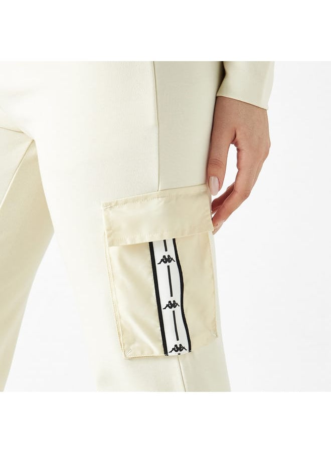 Kappa Kappa Tape Detail Joggers with Elasticated Waistband and Pockets  - Image 4