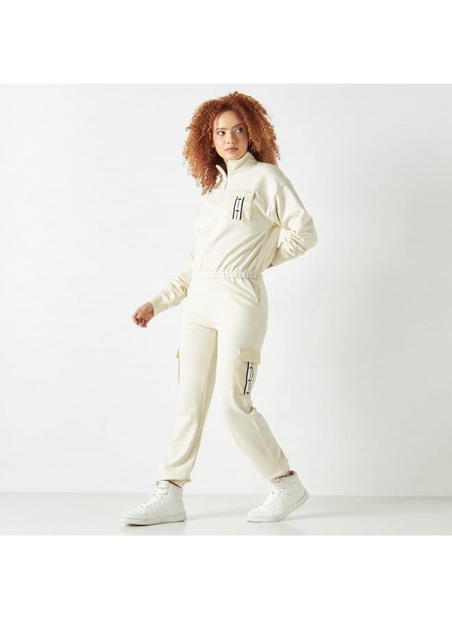Kappa Kappa Tape Detail Joggers with Elasticated Waistband and Pockets  - Image 2