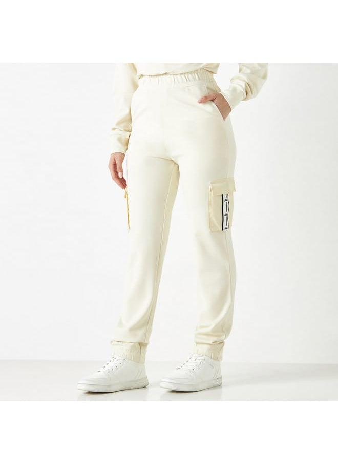 Kappa Kappa Tape Detail Joggers with Elasticated Waistband and Pockets  - Image 1