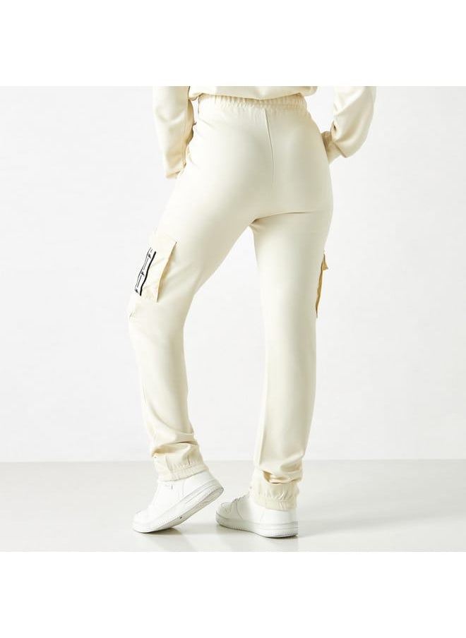 Kappa Kappa Tape Detail Joggers with Elasticated Waistband and Pockets  - Image 3