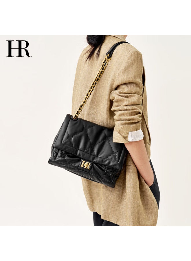 Hr Helena Women's Bag Top Layer Cowhide Single Shoulder Diagonal Crossbody Bag Women's Rhombic Hobo Bag Women's Birthday Gift For Girlfriend - Image 1