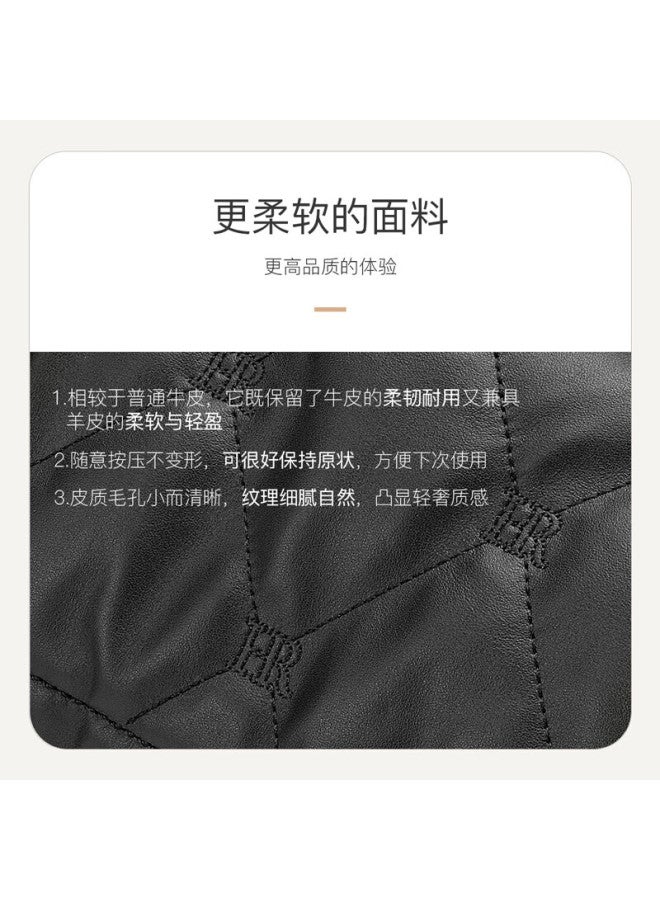 Hr Helena Women's Bag Top Layer Cowhide Single Shoulder Diagonal Crossbody Bag Women's Rhombic Hobo Bag Women's Birthday Gift For Girlfriend - Image 2
