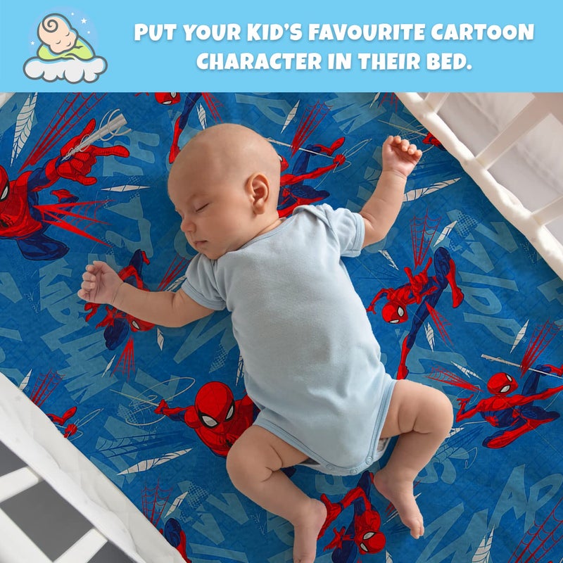 Sassoon Polyester Spiderman Printed Washable and Waterproof Large Size Dry Sheet/Bed Protector for Kids- Multi Colored (100 x 140 cm) - Image 2