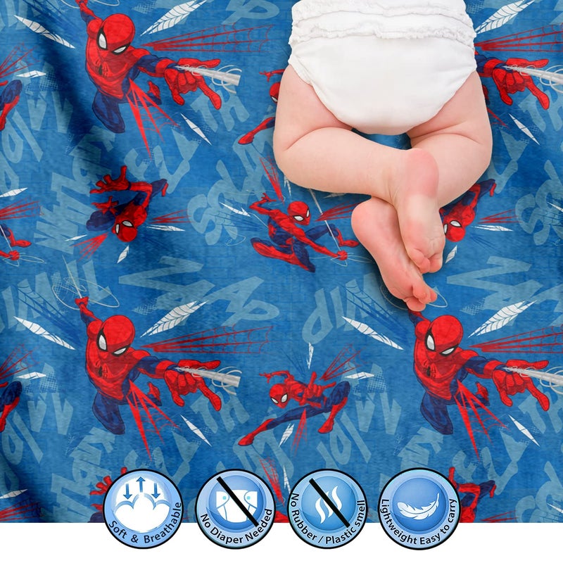 Sassoon Polyester Spiderman Printed Washable and Waterproof Large Size Dry Sheet/Bed Protector for Kids- Multi Colored (100 x 140 cm) - Image 4