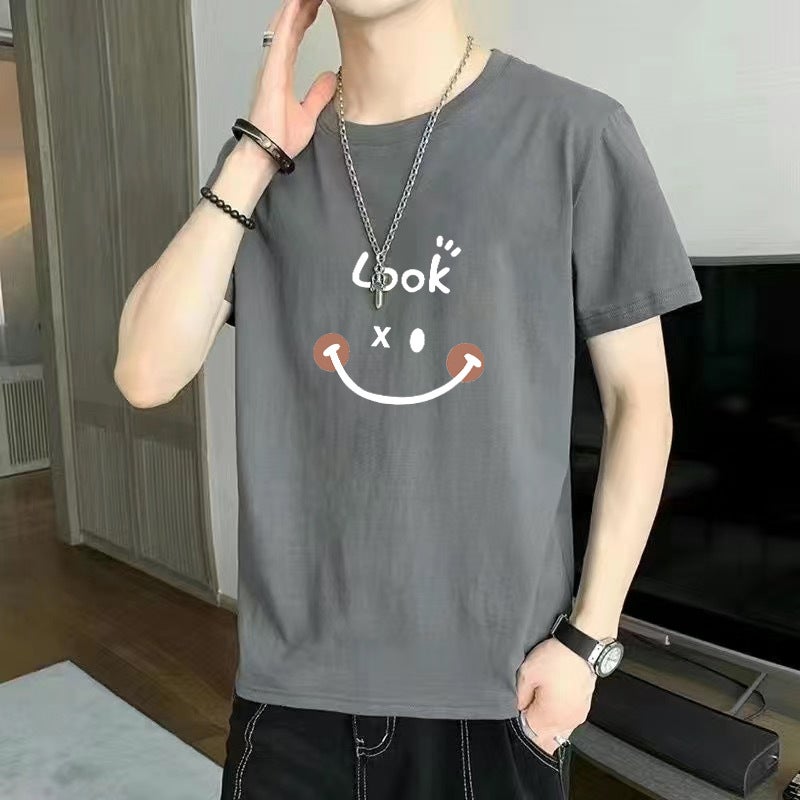Summer Men'S Breathable Printed T-Shirt Round Neck Thin All-Match Sports Cheap Quick-Drying Casual Plus Size Trendy Brand Men'S Wear - Image 1