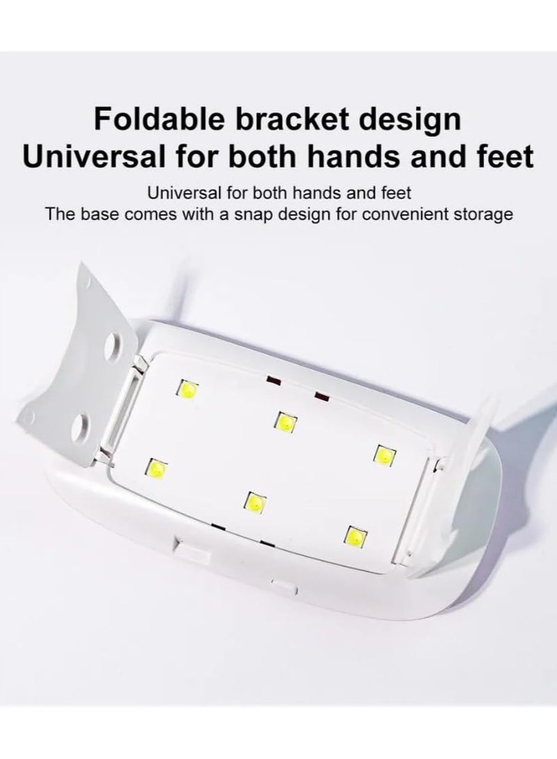 general 6W Mini Nail Dryer Machine Portable 6 LED UV Manicure Lamp Home Use Nail Lamp For Drying Polish Varnish With USB Cable - Image 4