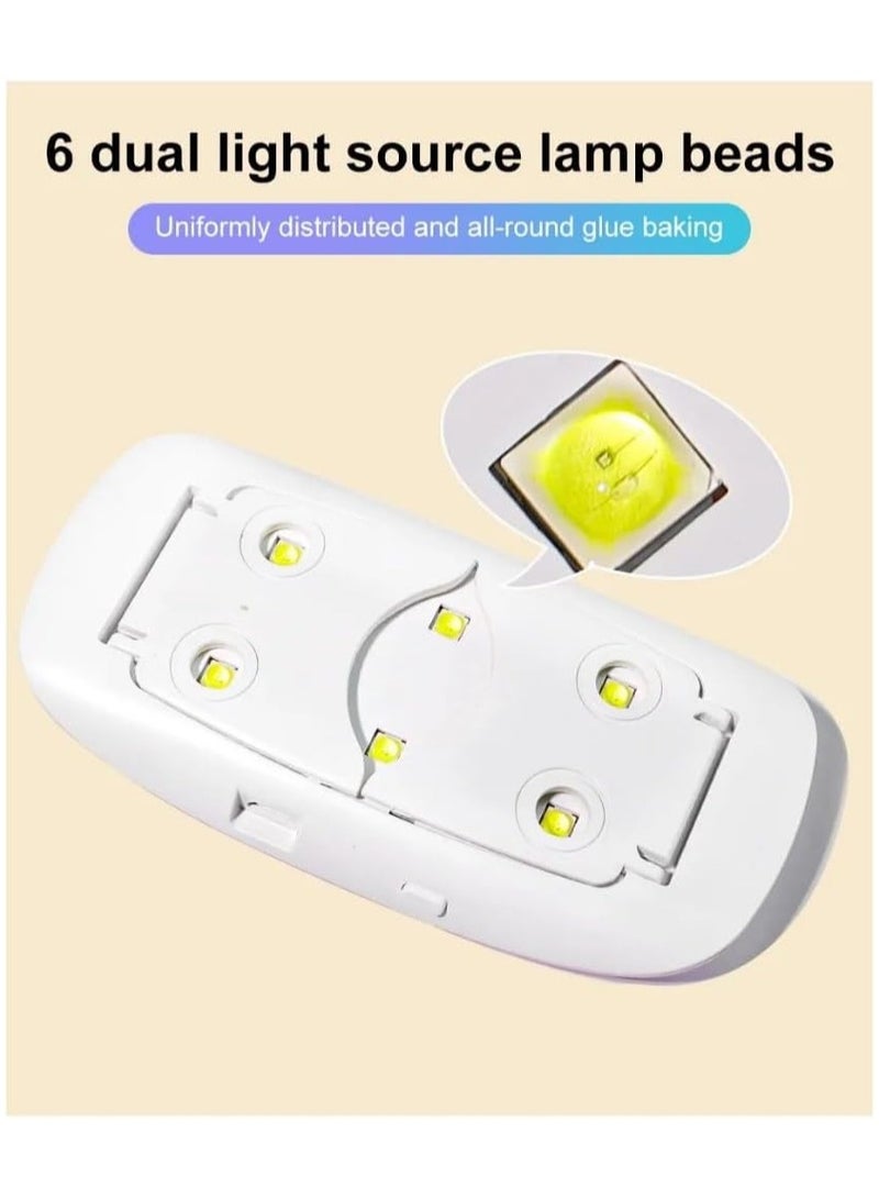 general 6W Mini Nail Dryer Machine Portable 6 LED UV Manicure Lamp Home Use Nail Lamp For Drying Polish Varnish With USB Cable - Image 5