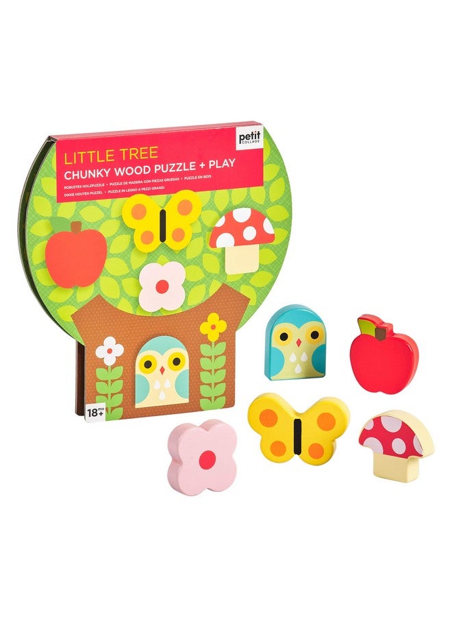 Petit Collage لعبة بازل خشبية سميكة شجرة صغيرة من بيتي كولاج - Image 1