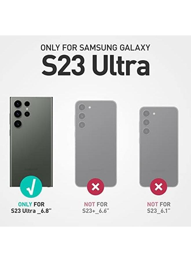 SupCase - Edge Xt Series Case For Samsung Galaxy S23 Ultra 5G 2023 Slim Frame Clear Protective Case With Built In Screen Protector Black - Image 1