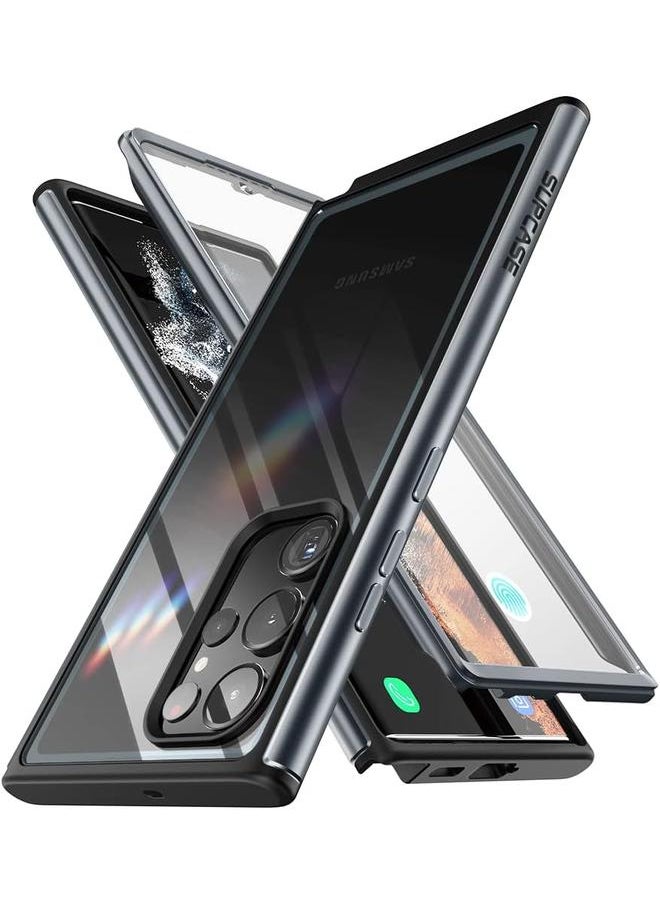 SupCase - Edge Xt Series Case For Samsung Galaxy S23 Ultra 5G 2023 Slim Frame Clear Protective Case With Built In Screen Protector Black - Image 1