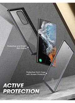 SupCase Edge Xt Series Case For Samsung Galaxy S23 Ultra 5G 2023 Slim Frame Clear Protective Case With Built In Screen Protector Black  - Image 3
