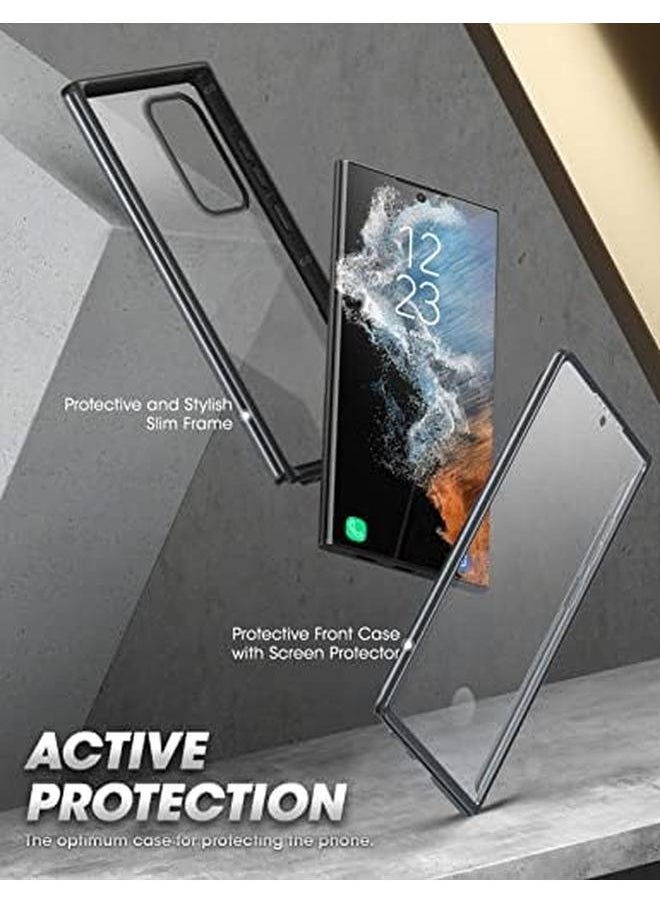 SupCase - Edge Xt Series Case For Samsung Galaxy S23 Ultra 5G 2023 Slim Frame Clear Protective Case With Built In Screen Protector Black - Image 1