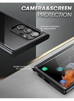 SupCase Edge Xt Series Case For Samsung Galaxy S23 Ultra 5G 2023 Slim Frame Clear Protective Case With Built In Screen Protector Black  - Image 5